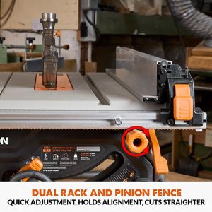 Evolution R255TBL Table Saw – 255mm Blade, Powerful Wood Cutting