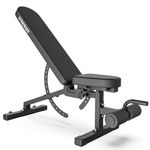 Synergee Adjustable Incline Decline Workout Bench. Weight Bench for Dumbbell & Barbell Press Exercises & Workouts. Great for Commercial, Garage and Home Gym.