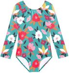 HOZIY Gymnastics Leotards for Toddler Girls Long Sleeve 1t 2t 3t Green Floral Flower Sleeved Fall Bodysuts Toddlers Kids Leo Tumbling Outfits Sparkle Glitter Unitard Dance Clothes Clothing Apparel