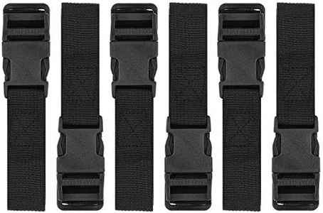 Luggage Nylon Straps with Quick Release Buckle Utility Straps For Travel Packing Outdoorsports 6 Pack 2.5 x 150cm Black