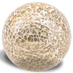 Folmywy 1PCS Decorative Glass Balls 3.35inch Mosaic Solid Orbs Ornaments Mirror Glass Round Centerpiece Gold Ball for Bowls Vases Dining Table Decor Wedding Party