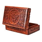 Handmade Decorative Wooden Jewelry Box Jewelry Organizer Keepsake Box Treasure Chest Trinket Holder Watch Box Storage Box 8 x 5 Inches Birthday Housewarming Gift Ideas For Men & Women