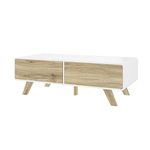 Bestar Alhena 48W Coffee Table in uv White and Sandy Brown Oak