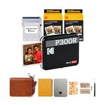 Kodak Mini 3 Retro 4PASS Portable Photo Printer (3x3 inches) + 68 Sheets Gift Bundle, Black