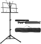 ZENO Music Stand | Music Stands for Sheet Music, Books, Notes | Music Sheet Stand with Music Sheet Clip Holder, Foldable Design & FREE Carry Bag | Heavy Duty Stand | Easy To Carry | Unfolds In Seconds