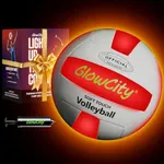 GlowCity LED Volleyball - Size 5 Light Up Glow in The Dark Volleyball with Pump and Batteries, Water-Resistant for Beach and Pool Play, Great Gift in a Colorful Box (Soft Touch Synthetic Leather)