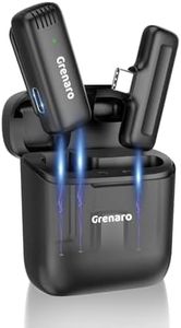 GRENARO Wireless Mic for YouTube, 3-Level Adjustable MicNoise Reduction Lapel Mic with Charging Case, Wireless Mic for Video Recording, YouTube, Facebook, Video Production (Single)