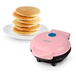 Dash DMS001PK Mini Maker Electric Round Griddle for Individual Pancakes, Cookies, Eggs & other on the go Breakfast, Lunch & Snacks, with Indicator Light + Included Recipe Book, Pink