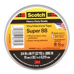 3M 80610833867 88 Scotch Super Professional Grade Electrical Tape, Vinyl, 19 mm x 20 m