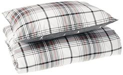 Eddie Bauer | Alder Collection | 100% Cotton Soft and Cozy Premium Quality Reversible Plaid Duvet Cover with Matching Sham, 2-Piece Bedding Set, Twin, Charcoal