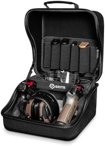 GRITR Pistol Pod for Multiple Handguns - Tactical Pistol Bag with Removable 6-Mag Caddy, Built-in Eye Protection Shelf, Custom Hard Foam Insert - Gun Range Case for Shooting Accessories