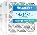 AmazEden 14x14x1 Air Filter MERV 11 (6-Pack) MPR 1000 FPR 7 AC HVAC Furnace Filters Pleated Dust Defense Replacement for Home (Actual Size: 13.75x13.75x0.75 Inches)