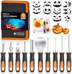 Shuttle Art 20 PCS Halloween Pumpkin Carving Kit, 10 PCS Professional Heavy Duty Stainless Steel Pumpkin Carving Tools with 10 Pumpkin Stencils and Carrying Case, Safe and Durable for Kids Adults