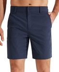 Libin Men's Golf Shorts 7" Casual Flat Front Hybrid Shorts Work Dress Chino Shorts Lightweight Quick Dry Water Resistant with Pockets, Navy, Size 35
