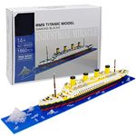 Titanic Ship Model Building Block Set,1860pcs DIY Mini Titanic Model Micro Blocks Toys,3D Puzzle Set Titanic Toy Ship Model Educational Toys,Present for Adults and Children