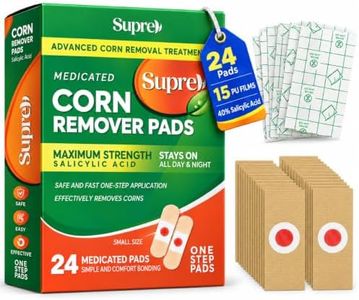 SupreH Corn Removers for Toes Feet Bandages: Corn Cushions and Small Callus Removal with 40% Salicylic Acid Long Adhesive - for Adult Seniors Nurses Hikers Athletes Men Women Pads 22 P