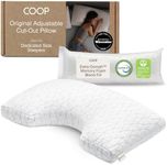 Coop Home Goods Original Cut-Out Adjustable Pillow, King Size Bed Pillows for Neck & Head Support, Memory Foam Pillows - Medium Firm for Side Sleeper, CertiPUR-US/GREENGUARD Gold