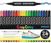 Amitasha 24 Shades Dual Sided Markers + Highlighter Pen Set For Drawing Sketching Coloring Artist Fine Line, Professional Permanent Sketch Markers for Kids Adult Creative Gift Ideas for Best Friend