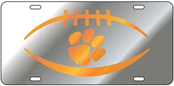Clemson Tigers Tag Mirror Acrylic with Orange Mirror Acrylic Logo (14124)