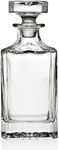 Godinger Clarion Square Whiskey Decanter with Glass Stopper for Wine, Bourbon, Brandy, Liquor, Juice 25 oz, Perfect for Engraving