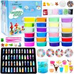 DIY Fluffy Slime Kit for Kids-24 Colors Crystal Slime Set,Perfect Art & Craft Activity,Ideal Toys, Gift for Girls and Boys,for Age 6+