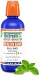The Breath Co. Healthy Gums Mouthwash, Dentist Formulated Oral Rinse for 24 Hours of Plaque Control with Anti-Microbial Ingredient, Alcohol Free, Non-Burning, 500ml
