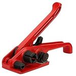 Poly Strapping Tensioner & Cutter, Manual Tape Strapping Tensioner Red Sealless Combination Tool Binding Tool for 16~19mm PET/PP Tape, Manual Banding Sealer Tools Set (Red)