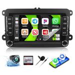 CAMECHO 2G+64G Android 13 Car Stereo for VW Jetta Tiguan Golf Beetle Passat Seat Skoda with Wireless CarPlay Android Auto 7" Touch Screen Car Radio with GPS Navigation Bluetooth Backup Camera