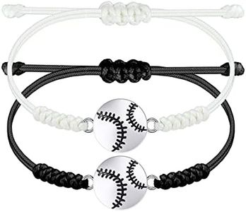 SmileBelle Baseball bracelets for boys string bracelet for girls back to school bracelet handmade braided bracelet baseball gifts for boys adjustable bracelets for son,daughter and family