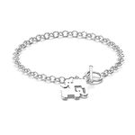 Charmsy 925 Sterling Silver Handmade Elephant Family Charm Bracelet for Women Teen