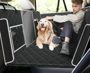 pecute Back Seat Extender for Dogs, Dog Car Seat Cover with Hard Bottom, Waterproof, Non-Slip, Foldable & Machine Washable Dog Car Seat, Full Coverage Dog Car Seat Suitable for Traveling