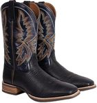 Palitutu Men's Cowboy Boot Western Cowboy Boots for Men Boots Embroidered Comfortable Chunky heel (Blue, 11.5, US Footwear Size System, Adult, Men, Numeric, Medium, 11.5)
