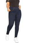 Yours - Indigo Blue Pull On Jenny Jeggings - Women's - Plus Size Curve