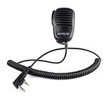 Retevis 2 Pin Speaker Mic Mini PTT Handheld Remote Radio Speaker for Baofeng UV-5R Retevis RT22 RT27 H777 Kenwood Puxing Wouxun TYT HYT Pofung Walkie Talkie 360 Degree Swivel(1Pack)