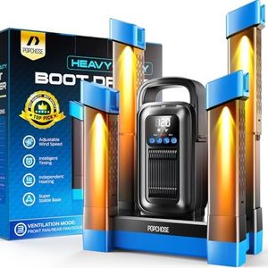 POPCHOSE Heavy-Duty Boot Dryer, Upgraded Shoe Dryer Helps Reduce Odor, Glove & Boot Warmer, Fast 1.5-Hour Drying Dual Dir Duct with Heating Blower, Silent & Adjustable Timer Blue