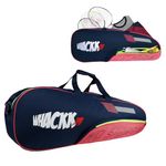 WHACKK Rally |Unisex Lightwieght Stylish Tennis Badminton Squash Shuttle Equipment Kit Cover Bag |2 Spacious Compartments|Backpack & Duffel Racket Tennis-4 Badminton-6 (Pink) (Pink)