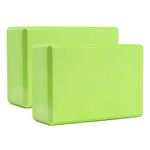 SK Depot™ Yoga Block (Set of 2) LxWxH :9"x3"x6" Supportive Latex Free EVA Foam High Density Soft Non-Slip Surface for Yoga Pilates Meditation Balance Exercise (Light Green)