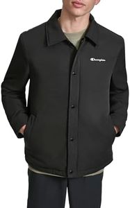 Champion Men's Active Water-Resistant Coaches Jacket, Black