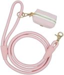 5FT Nylon Rope Dog Leash with Poop Bag Holder, Heavy Duty Snap Dog Leash, Soft Handle Rope Leash for Small Puppy Medium Large Dogs (5FT * 10MM, Pink)