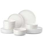 MALACASA Plates and Bowls Sets, 12 