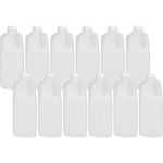 [12 Pack] Half Gallon Jugs Bottles (64 oz) with Tamper Evident Caps – Great for Homemade Juices, Milk, Smoothies, Tea and Other Beverages - Food Grade BPA Free