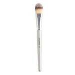UROPARIS 127 Foundation Brush | Firm Synthetic Bristles for Smooth Cream/Liquid Foundation Application | Wooden Handle with Brass Accents - Silver (1 Piece)