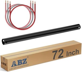 ABZ 72 Inch Ceiling Fan Downrod Accessories with Extended Cord, 6 FT Downrod for Ceiling Fan Not Threaded (Black)
