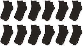 Hanes Men's X-temp Cushioned Ankle Socks (Pack of 12 Pairs), Black, 6-12
