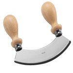 Eppicotispai Stainless Steel 6-Inch Mezzaluna Chopper/Mincer with Wooden Handle, Small as Dimensions on The Blade is Indeed 6-inches