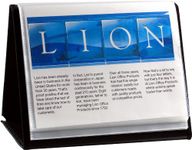 Lion Flip-N-Tell Display Book-N-Easel, Letter, 20-Pocket, Horizontal, 1 Easel Display Book (39008-H)