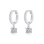 SLUYNZ Solid 925 Sterling Silver CZ Hoop Earrings for Women Small CZ Hoop Earrings Huggie Drop (A-Silver)