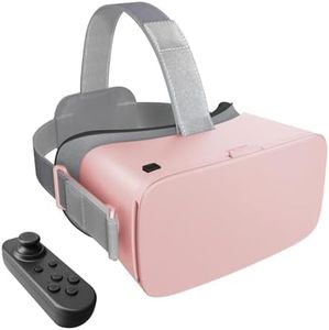 VR Headset for Phone with Controller, Anti-Blue Eyes Protected HD Lenses, 110° FOV Virtual Reality Headsets VR Goggles for iPhone 15/14/13/12/11, Samsung, Android-pink