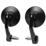 FENRIR (No EMARK Version) CNC Forged Aluminum Alloy Motorcycle Round Motorcycle Bar End Mirrors Handlebar Mirror Anti-glare Vibration-reducing design Curved lenses For Sport Street Cruiser Scooter