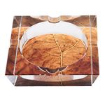 Quality Importers CA-4C-TL Tobacco Leaf Print Crystal Ashtray for 4 Cigars